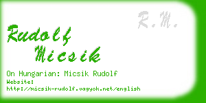 rudolf micsik business card